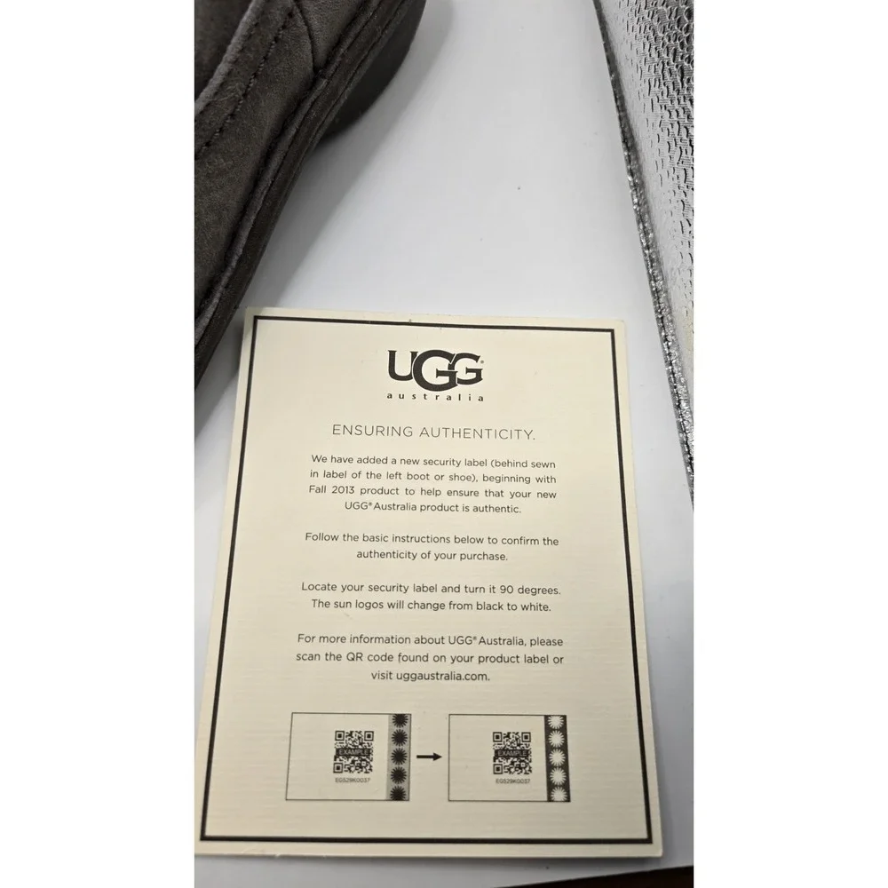 UGG Australia Womens 9 Sheepskin Ankle Boots Gray Suede Zip Winter Comfort